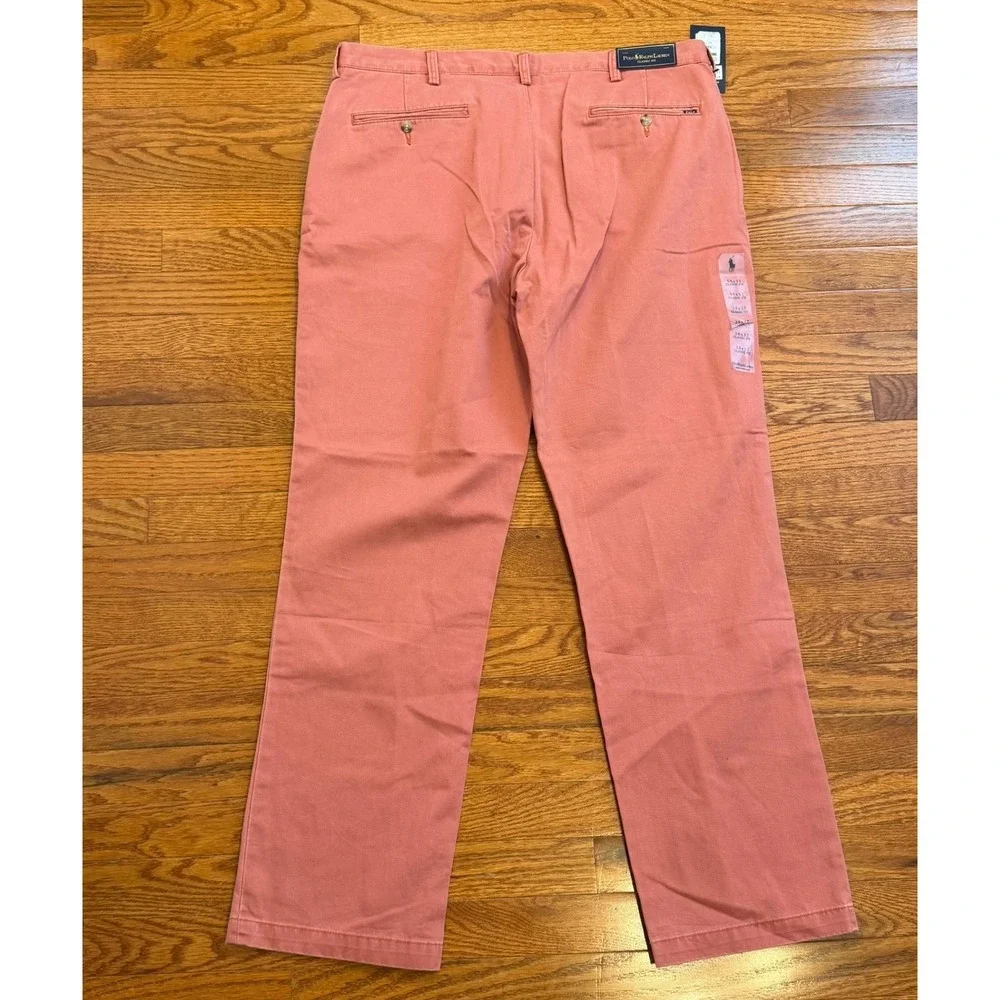 New Polo Ralph Lauren Chino Pants Mens 38x32 Coral Pink Classic Fit Cotton Twill